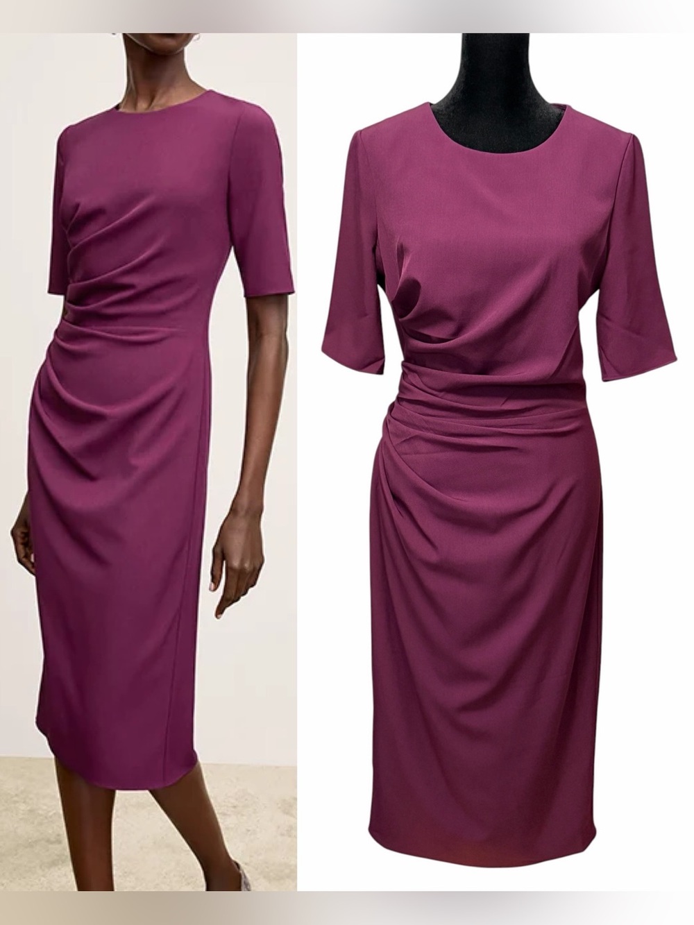 MM LaFleur Ciela Dress Midi Pencil Quiet Luxury Office Professional Fall Size 4